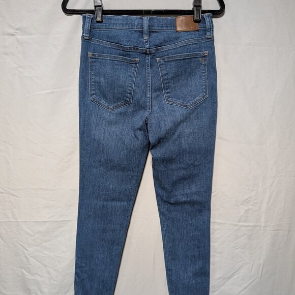 Madewell Medium Wash High Rise 10" RoadTripper Skinny Jeans Exposed Zipper - Picture 4 of 9